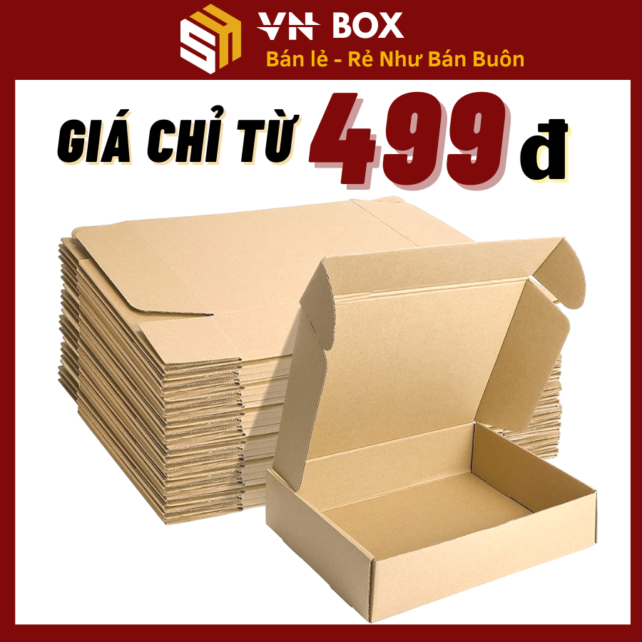 Hộp carton hộp nắp gài pizza nhiều kích thước hộp nắp cài đóng quần áo váy quà tặng handmade giá rẻ - VN BOX