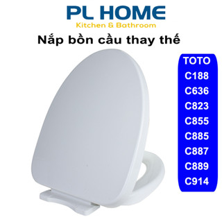 Nắp bồn cầu đóng êm phù hợp thay bồn cầu Toto model C188, C636, C823, C855, C885, C887, C889, C914