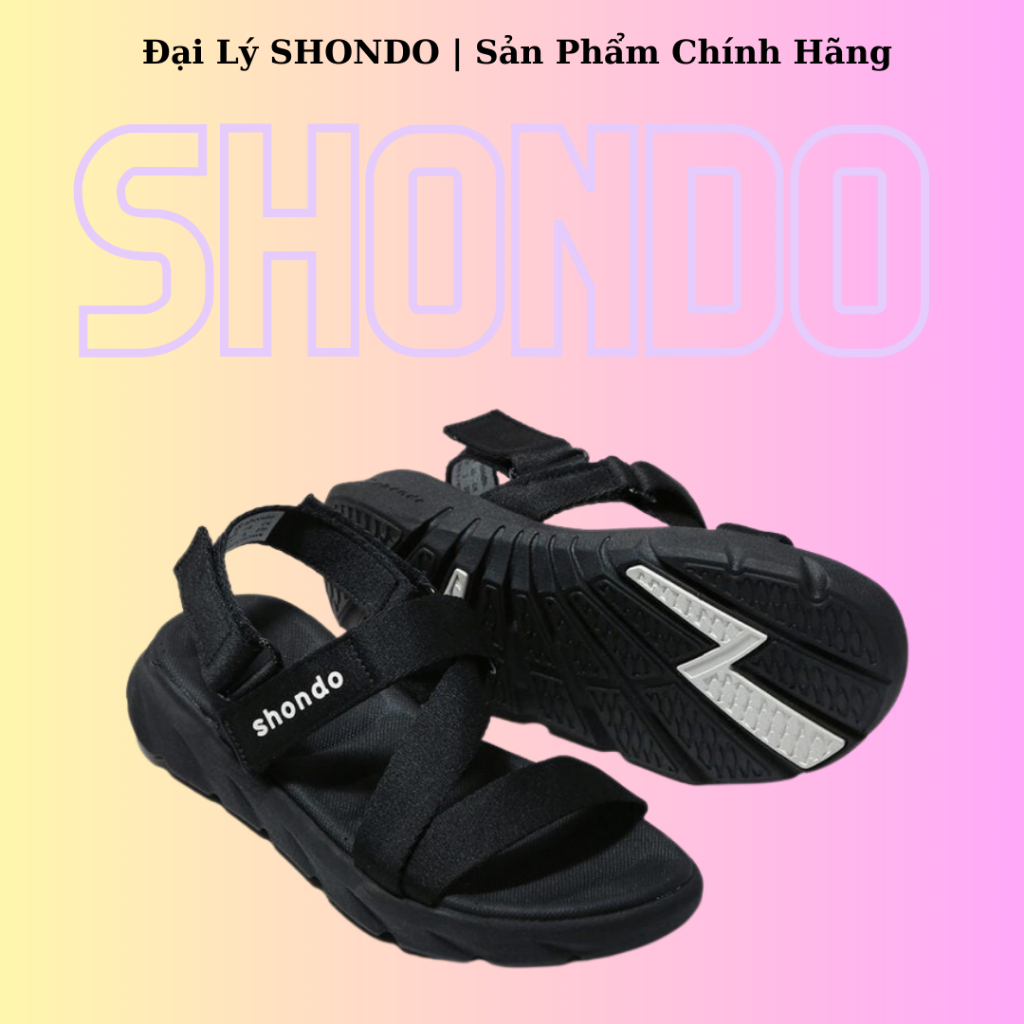 Giày Sandals SHONDO F6 Sport đen full - F6S301