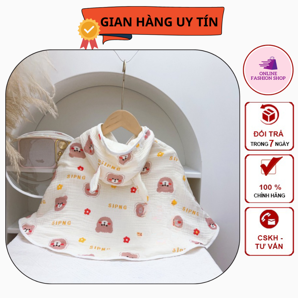Áo choàng cho bé, áo choàng chống nắng trẻ em kèm kính chống giọt bắn cao cấp TNB