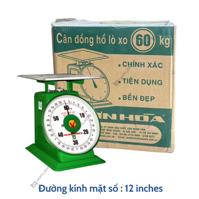 Cân đồng hồ Nhơn Hòa 60KG, 100KG, 120KG mặt số 10", 11"