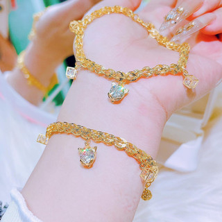 Lắc tay nữ treo charm hồ ly BẠC TA cao cấp