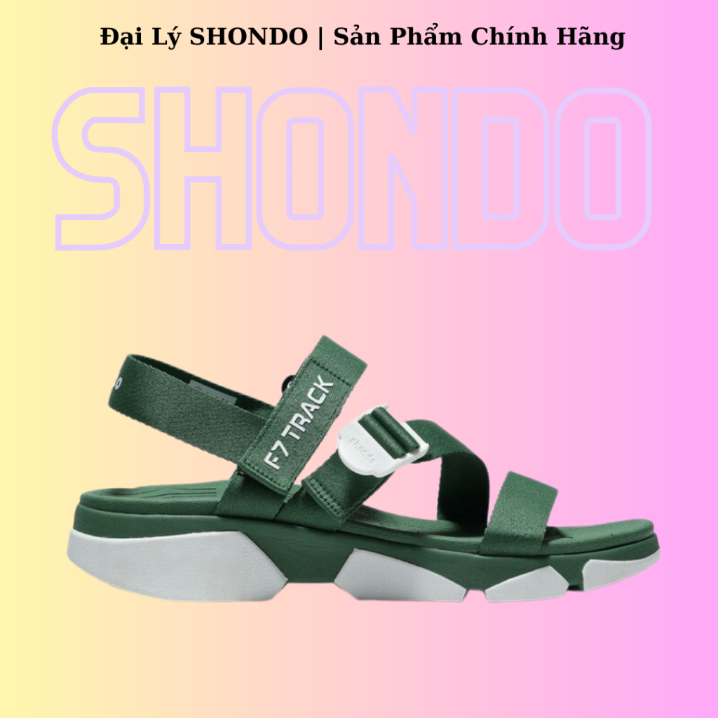 Giày Sandals Shondo F7 Track xanh mint đế trắng F7T0042