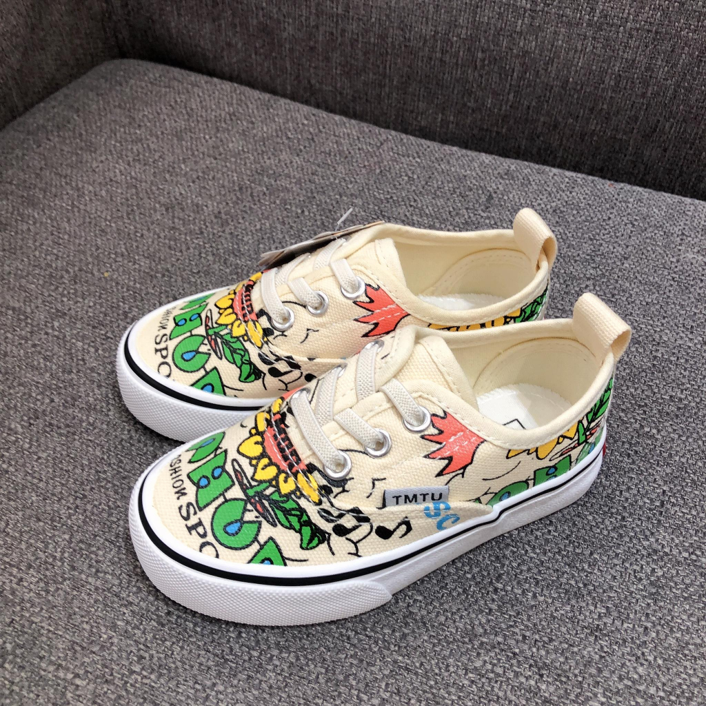 Giày thể thao bé trai - Giày slip on trẻ em họa tiết hướng dương THE HOUSE KIDS