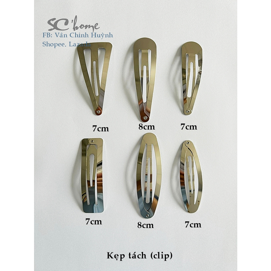10 kẹp tóc chữ nhật 7cm