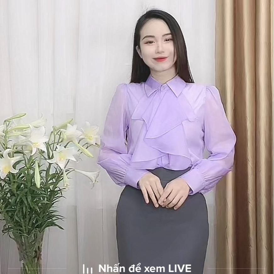 Áo sơ mi nữ  Sơ mi tơ xinh bèo, không nhăn nhàu, thoáng mát - BA23.008