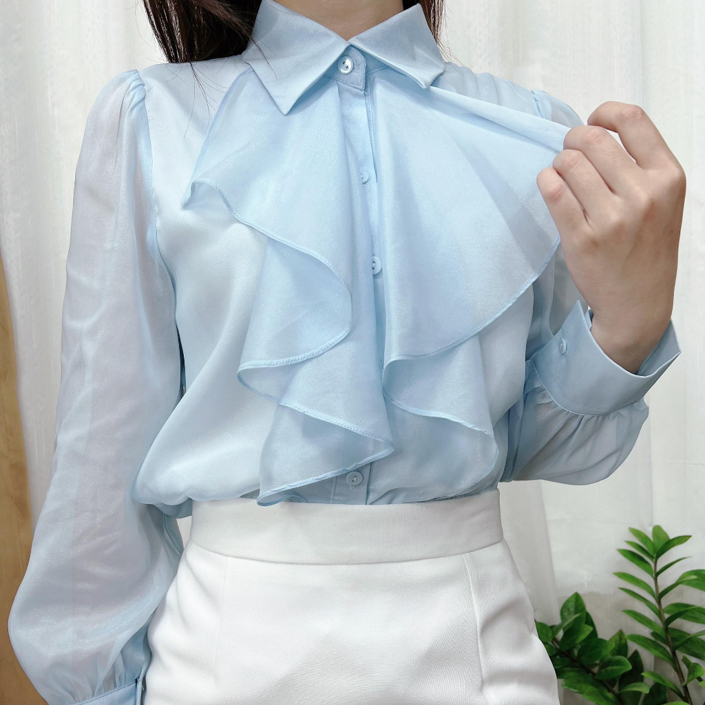 Áo sơ mi nữ  Sơ mi tơ xinh bèo, không nhăn nhàu, thoáng mát - BA23.008