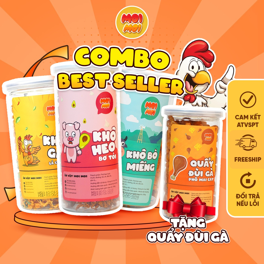 : Khô gà lá chanh - Khô bò miếng - Khô heo bơ tỏi - Ông Chú Đồ ăn vặt