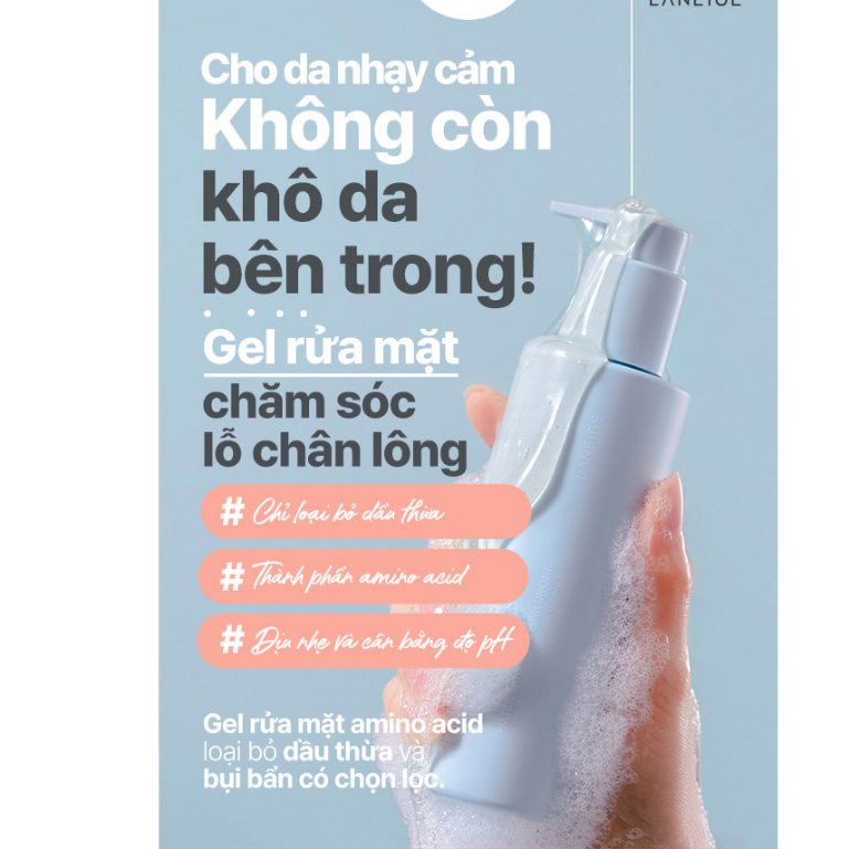 [NHẬP COSLAN3 -100K] [NEW] Sữa Rửa Mặt Dạng Gel Dịu Nhẹ Dành Cho Da Khô Laneige Water Bank Blue HA Cleansing Gel 200ml