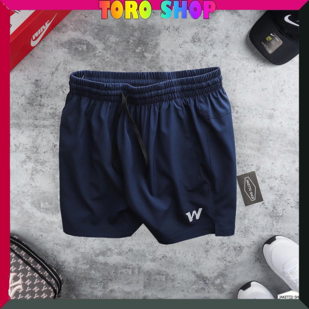Quần đùi nam thể thao quần mặc nhà W running chất gió - Quần short nam chạy bộ, tập gym, tập thể thao - TORO SHOP