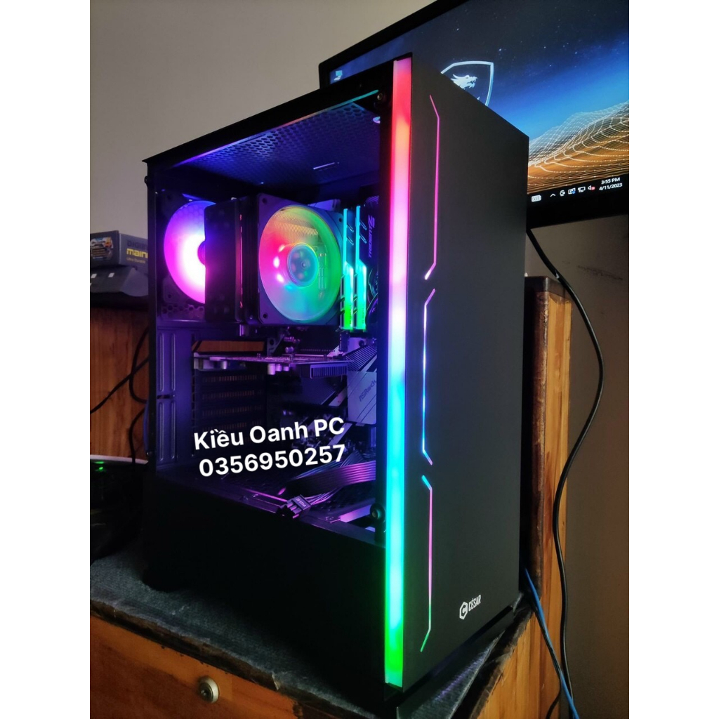 Vỏ Case (Vỏ máy tính) Gaming Viettech X19 Trắng, Đen Sẵn Dải Led RGB - Hàng Chính Hãng