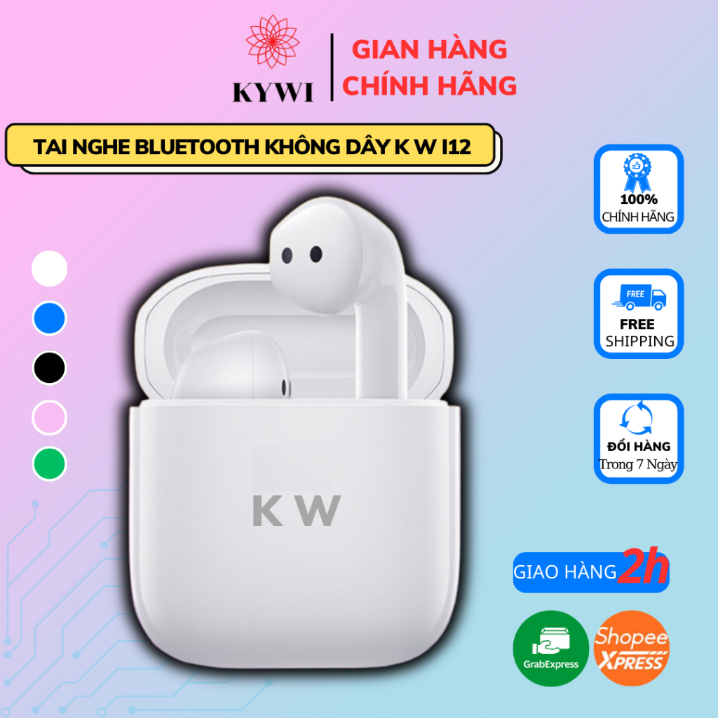 Tai nghe bluetooth không dây K W l12 tws cảm ứng chống ồn có mic nhét tai phone