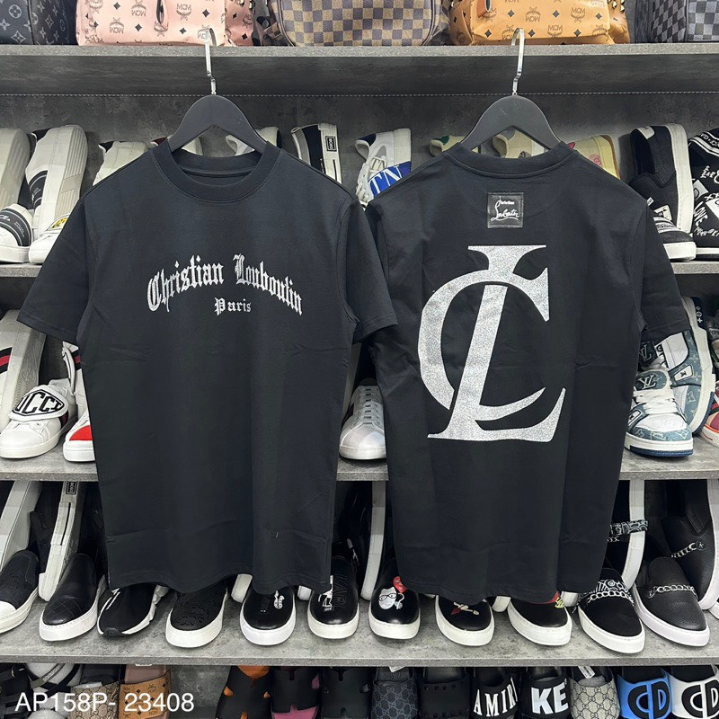 Áo Thun Louboutin In Nhũ Kim Tuyến Form Rộng Tay Lỡ , Áo Phông Christian Louboutin Vải Cotton 100% | BigBuy360 - bigbuy360.vn