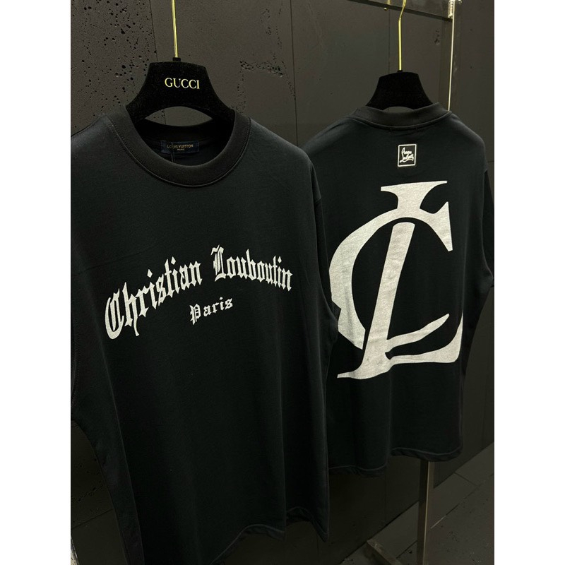 Áo Thun Louboutin In Nhũ Kim Tuyến Form Rộng Tay Lỡ , Áo Phông Christian Louboutin Vải Cotton 100% | BigBuy360 - bigbuy360.vn