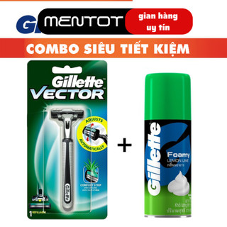 Dao cạo râu gillette vector lưỡi kép và bọt cạo râu Dao cạo râu chính hãng, bàn cạo râu