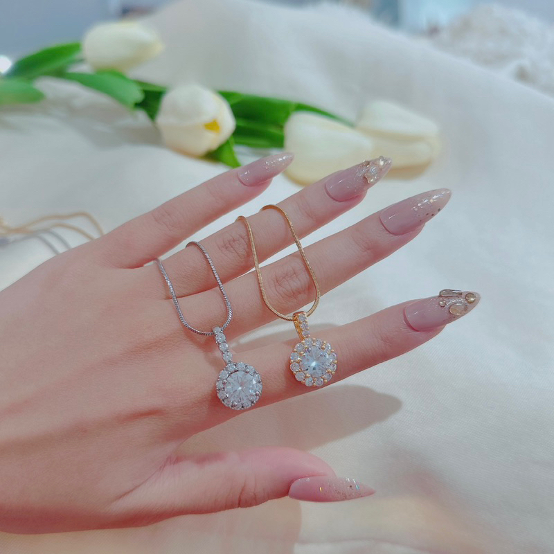 Dây chuyền mì trơn kèm mặt thanh đá MC25 trang sức Kami