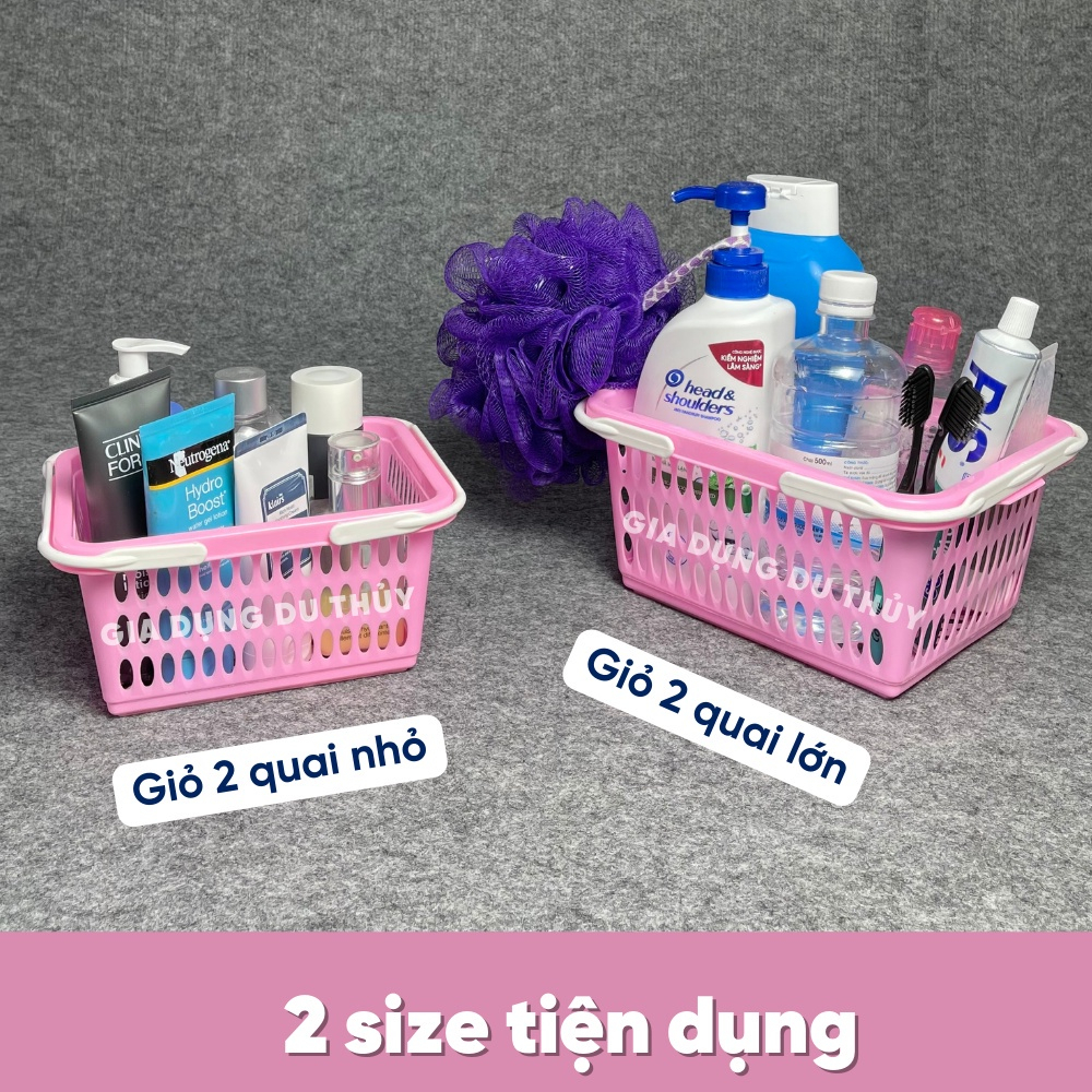 Giỏ đựng đồ nhà tắm, giỏ đựng dầu gội có quai xách tiện lợi, màu xanh lá, dương, vàng, đỏ - giỏ hiệu Châu Hưng