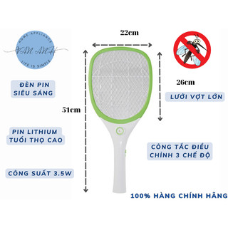 Vợt muỗi cao cấp rạng đông vbm rd.01, vợt bắt muỗi