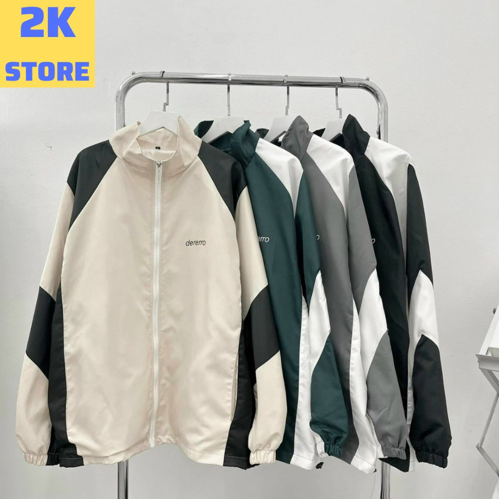 Áo khoác dù 2 lớp Nam Nữ cổ trụ Derrero có túi trong siêu tiện lợi lợi Kiểu dáng thể thao shop 2K_STORE