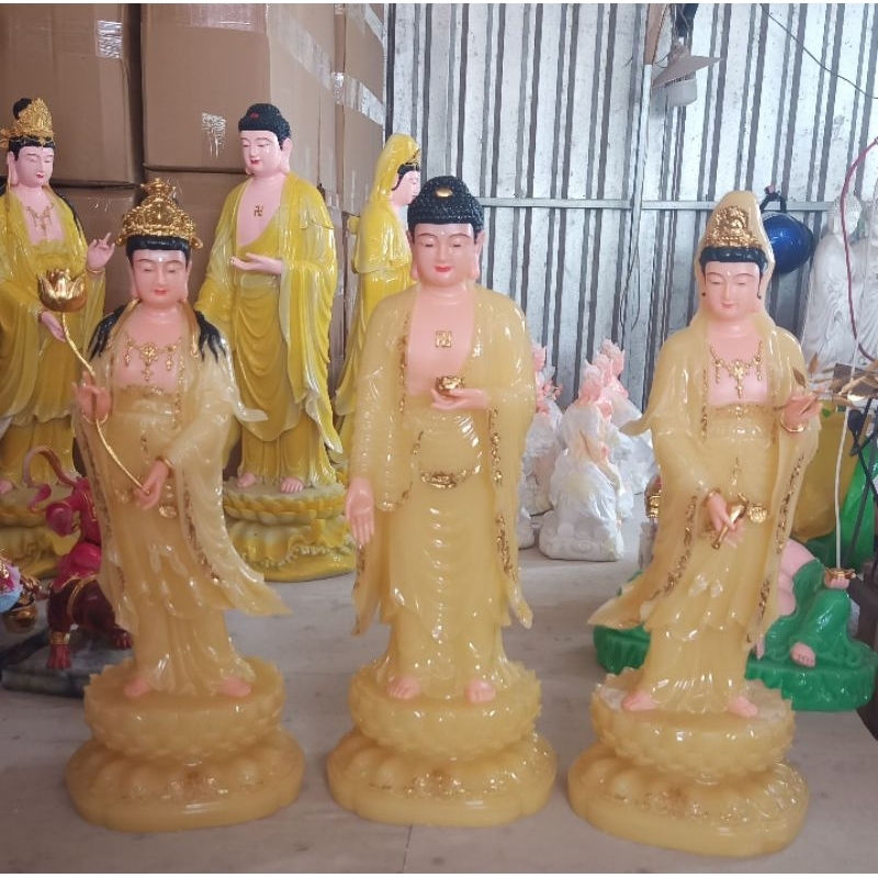 Tượng Tây Phương Tam Thánh cao 70cm