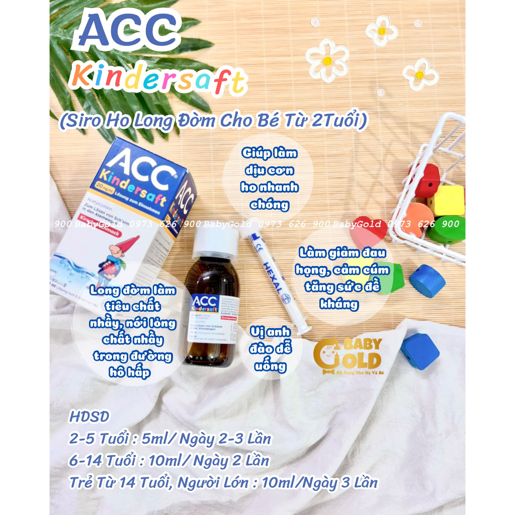 Siro ho long đờm ACC Kindersaft Đức 100ml từ 2 tuổi