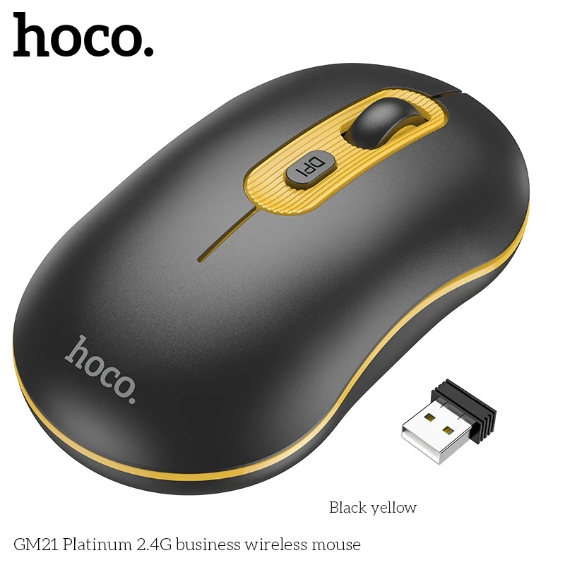 Chuột không dây Hoco GM21 dành cho máy tính PC và Laptop 2.4GHz - màu đen / trắng