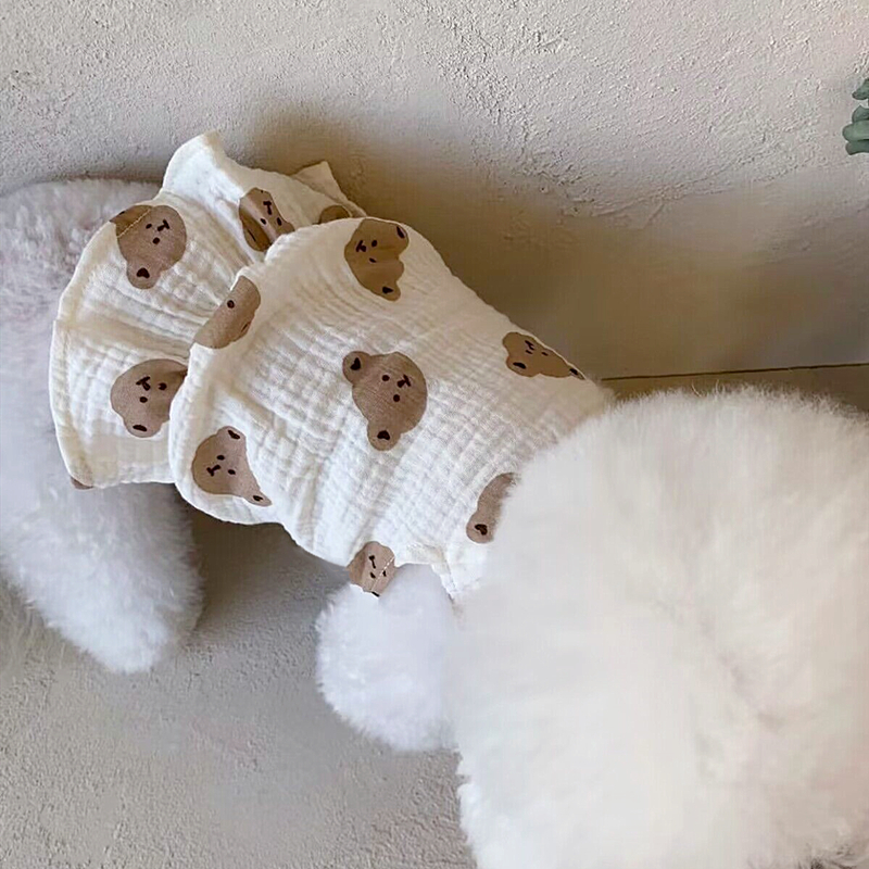 Đầm hai dây gấu nâu dành cho thú cưng