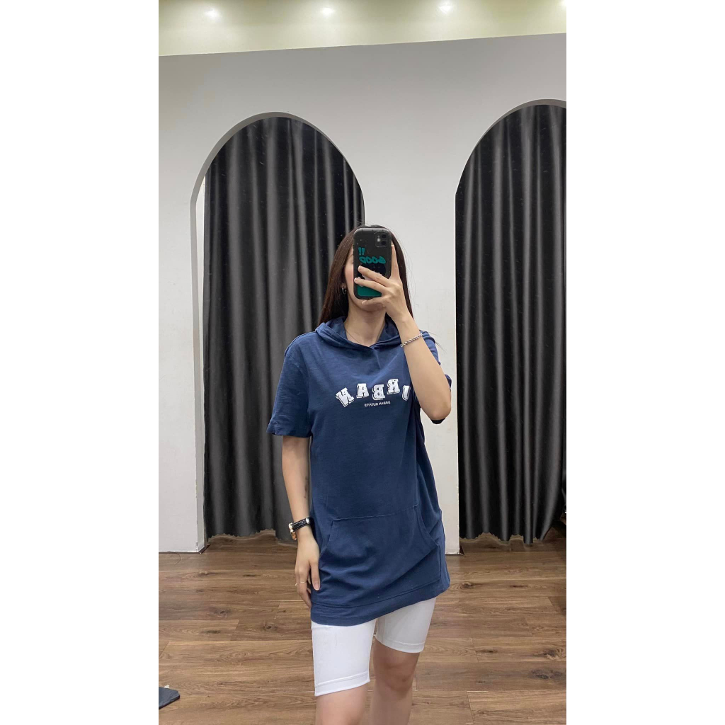Áo hoodie Urban PEPline unisex dáng dài xuất dư