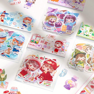 Gói 30 Sticker Shining Diary Series Hoạt Hình Dễ Thương Trang Trí Sổ, Nhật Ký DIY