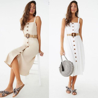 Đầm midi linen f21 xuất xịn