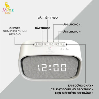 [Chính hãng]Máy tạo tiếng ồn trắng Moaz Bebe MB057 cho bé có đèn ngủ, máy báo thức kết nối bluetooth
