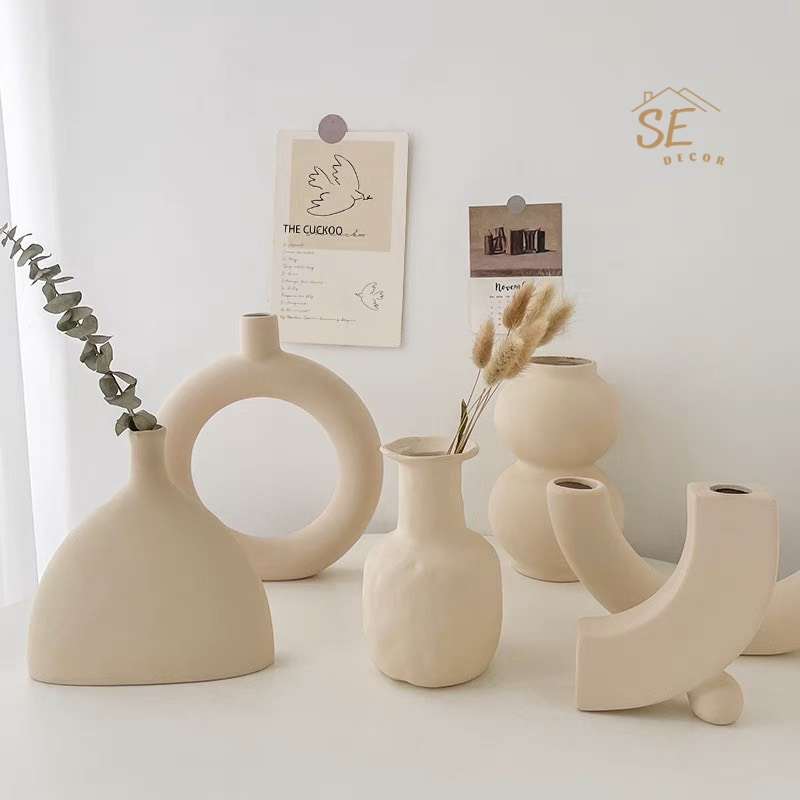 Bình gốm Retro trang trí nhà cửa tráng men cổ điển phong cách Hàn- SEDECOR