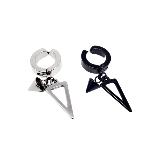 Khuyên Tai Nam Bông Tai Tavi Studio Thép Titan Không Gỉ Màu Đen Bạc Phong Cách Hàn Quốc Đơn Giản