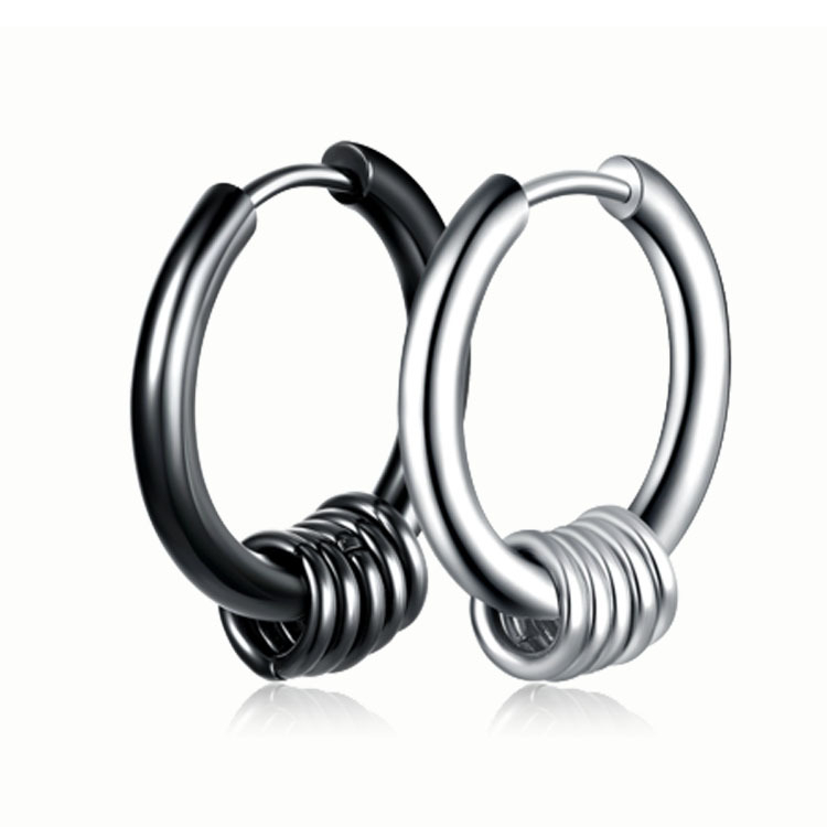 Khuyên Tai Nam Bông Tai Tavi Studio Thép Titan Không Gỉ Màu Đen Bạc Phong Cách Hàn Quốc Đơn Giản