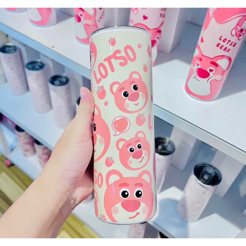 Bình Nước Gấu Dâu Lotso Giữ Nhiệt - Ly Giữ Nhiệt Gấu Dâu Lotso - Bình Giữ Nhiệt Gấu Dâu Lotso - 600m
