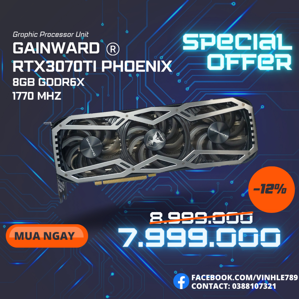Card màn hình GAINWARD RTX 3070TI PHOENIX