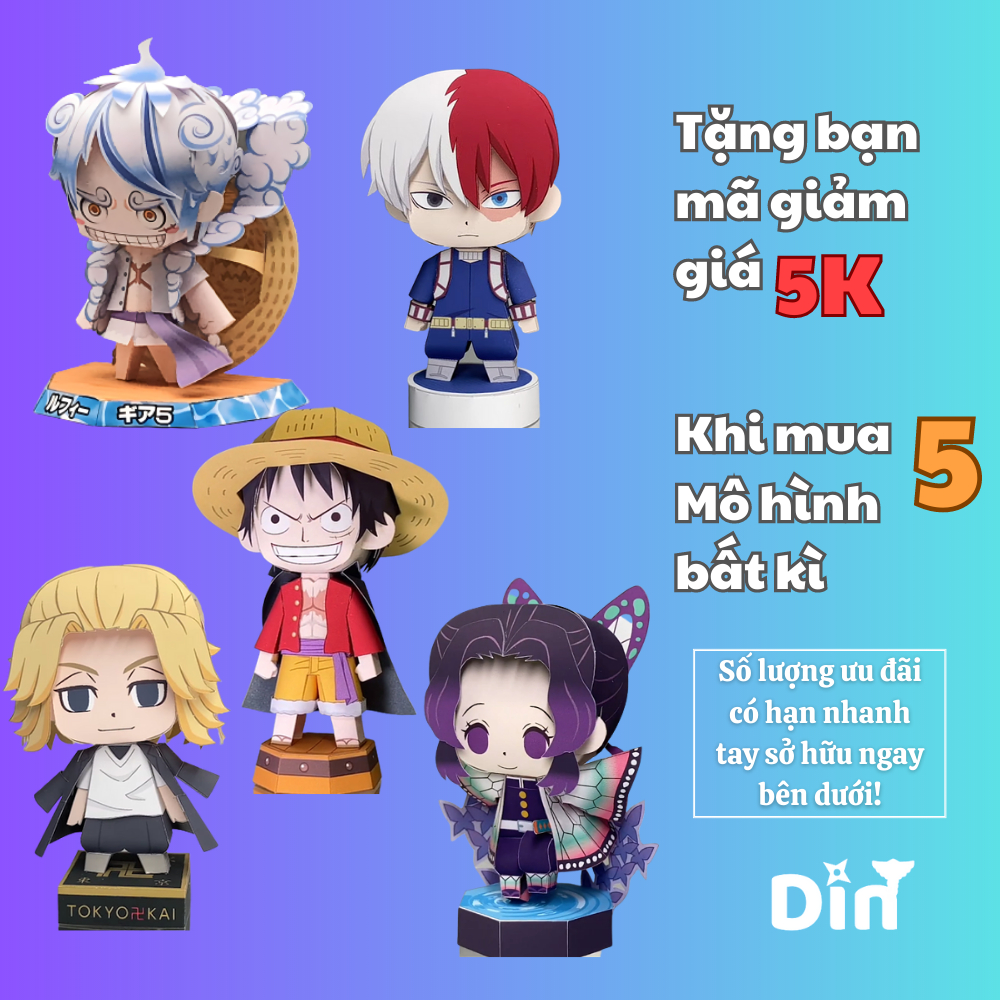 Mô hình giấy nhân vật Hunter x Hunter  -  Mô hình Killua, Gon, Hisoka, Kurapika - Mô hình giấy Anime