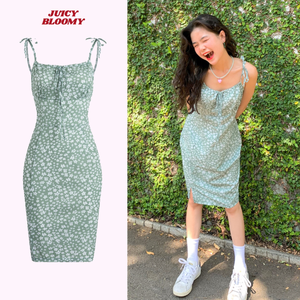 JUICY Đầm hoa Floral Dress cực dễ thương và xinh xắn thích hợp đi biển và dạo phố