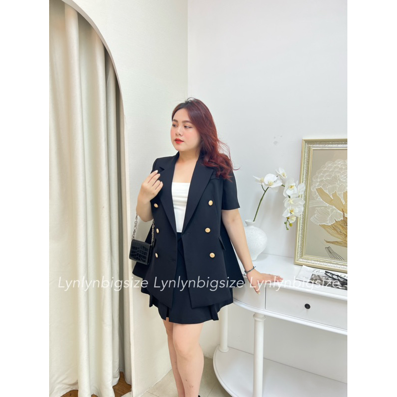 Áo Blazer Bigsize tay ngắn 2 lớp cao cấp