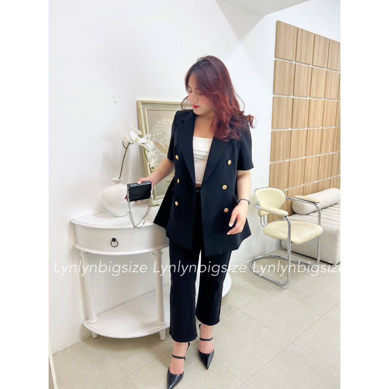 Áo Blazer Bigsize tay ngắn 2 lớp cao cấp