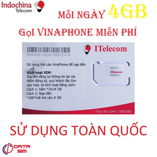 Sim 4G gọi vinaphone và ITEL miễn phí 120GB tốc độ cao-ite