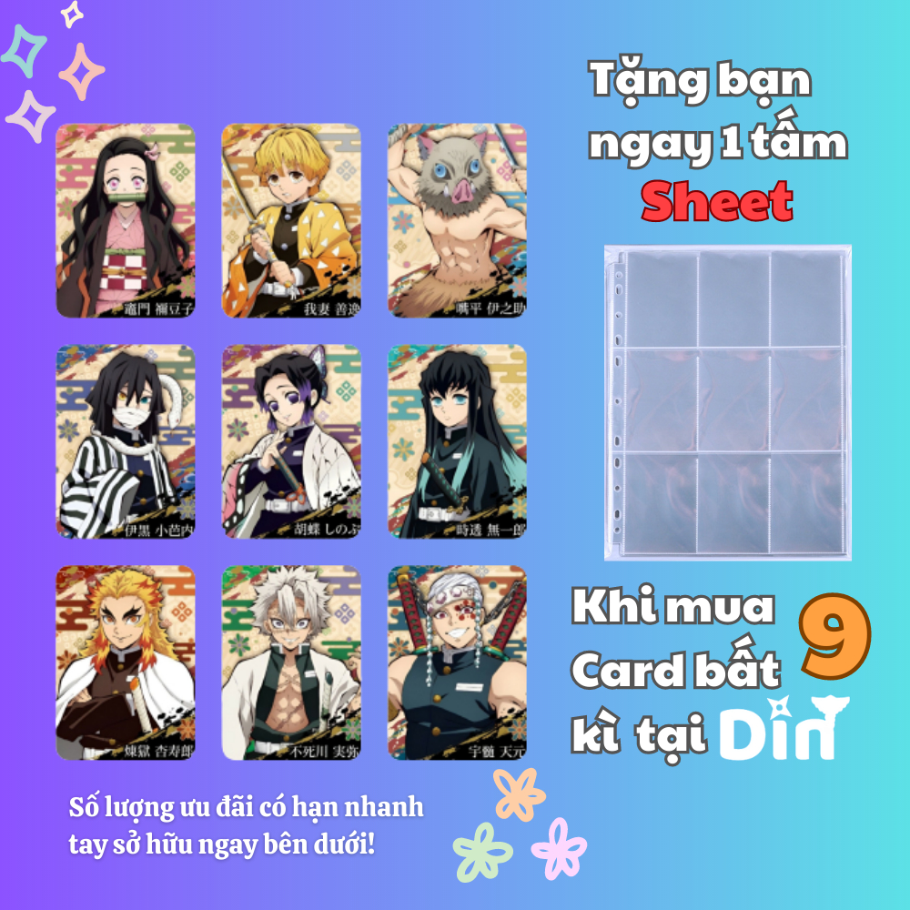 Card bo góc Haikyuu Vua bóng chuyền TẶNG SLEEVE bọc card Haikyuu bo viền