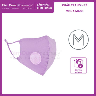 Khẩu trang N99 Mona Mask kết hợp van thở thông minh ngăn đến 99% hạt bụi siêu mịn có kích thước từ 0,3 Mircromet