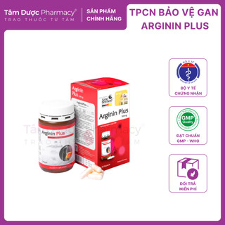 [CHÍNH HÃNG] Arginin Plus 500mg Lọ 60 viên- Viên uống tăng cường chức năng gan, hạ men gan, gan nhiễm mỡ