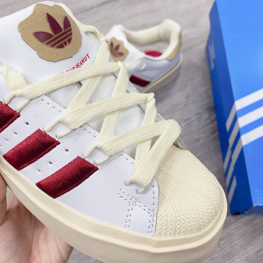 Giày thể thao Adidas Superstar Bonega 'Red' , Giày sò vạch đỏ gót vàng phong cách 2023