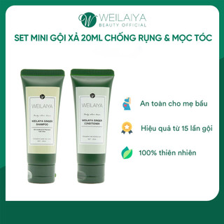 Bộ Dầu Gội Xả Weilaiya Chính Hãng Ngăn Rụng Tóc Kích Mọc Tóc Ngăn Ngừa Tóc Gãy Rụng Mini Size (20+20ml) - Modeco