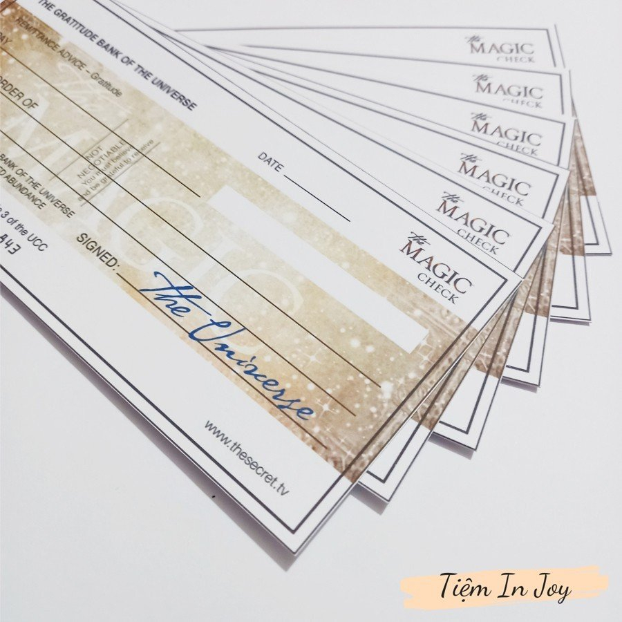 Tấm séc nhiệm màu - The Magic Check kích thước 7x15cm - giấy dày 200 gsm