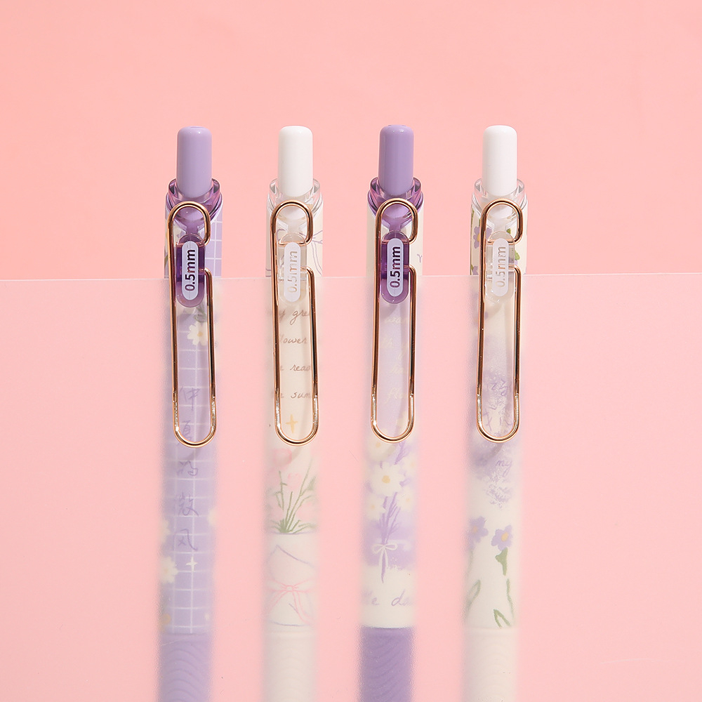 Set 4 bút gel MURA white blue Eternity love mực đen chính hãng- ngòi 0.5mm