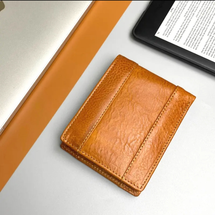 Ví nam da bò thật da sáp bảo hành 12 tháng kèm hộp đựng sang trọng