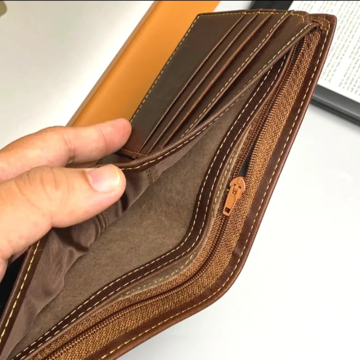 Ví nam da bò thật da sáp bảo hành 12 tháng kèm hộp đựng sang trọng